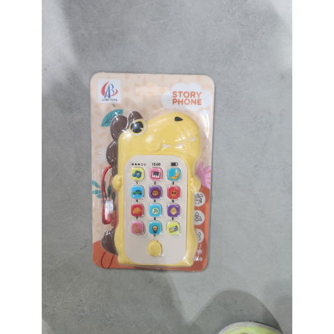 10 - 25 LEI - Jucarie Interactiva, Flippy, Telefon Inteligent, Model Dinozaur, Functii Educative, Muzicale si Voce, 4-6 ani, 19 x 11.5 cm, din Plastic, Galben