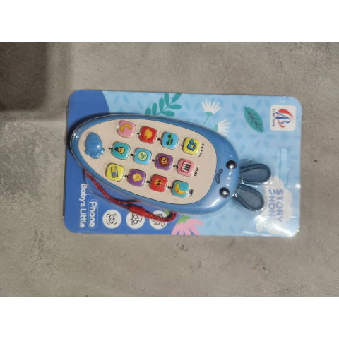 10 - 25 LEI - Jucarie Interactiva, Flippy, Telefon Inteligent, Model Morcov, Functii Educative, Muzicale si Voce, 4-6 ani, 19 x 11.5 cm, din Plastic, Albastru