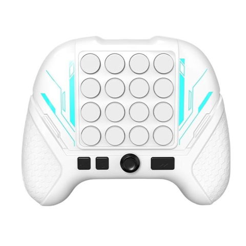 Console - Jucarie Interactiva Pop It, Flippy, Tip Consola, Anti-Stres, 5 Moduri de Joc, din ABS si Silicon, +3 Ani, Sunete si Lumini Model Controller, Alb