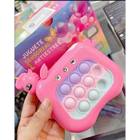 Best deals - Jucarie Interactiva Tip Consola pentru Copii, Flippy, Diferite Moduri de Joc, 120 Nivele, Material ABS/silicon, Sunete si Lumini, 13.5 x 5.5 x 12.5 cm, Model Unicorn, Fucsia