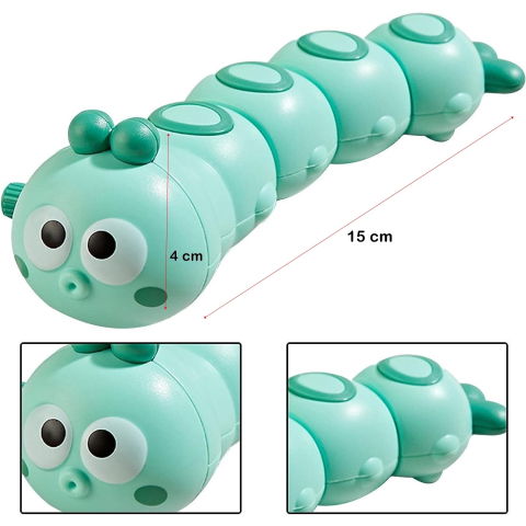 Best deals - Jucarie mecanica pentru copii Flippy, omida haioasa, cu cheita, distractiva, se taraste, se misca, 15 x 4 cm, verde