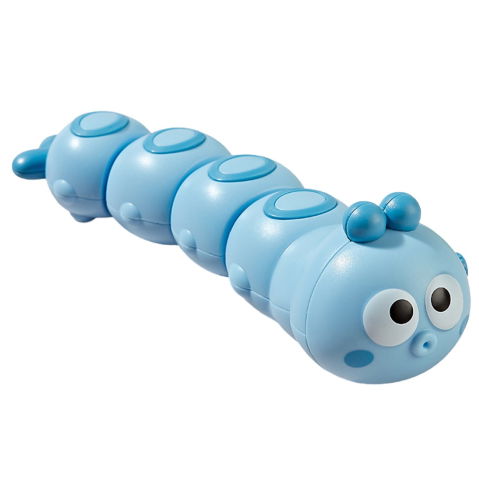 Best deals - Jucarie mecanica pentru copii Flippy, omida haioasa, material ABS, cu cheita, distractiva, se taraste, se misca, 15 x 4 cm, albastru