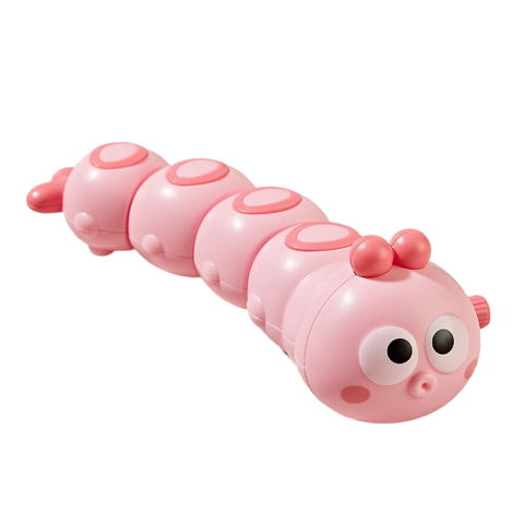 Best deals - Jucarie mecanica pentru copii Flippy, omida haioasa, material ABS, cu cheita, distractiva, se taraste, se misca, 15 x 4 cm, roz