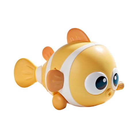 Best deals - Jucarie mecanica pentru copii Flippy, pestisor haios, cu cheita, distractiv, se taraste, se misca, 11 x 9 x 7.5 cm cm, galben