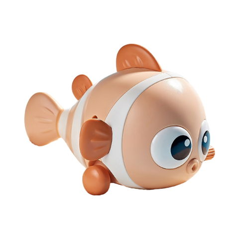 Best deals - Jucarie mecanica pentru copii Flippy, pestisor haios, cu cheita, distractiv, se taraste, se misca, 11 x 9 x 7.5 cm cm, portocaliu