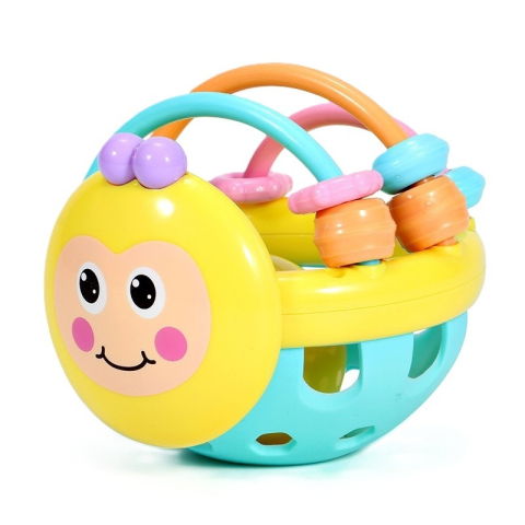 10 - 25 LEI - Jucarie Minge pentru Bebelusi, Flippy, pentru Dentitie, Interactiva, 0-12 Luni, Galben-Multicolor