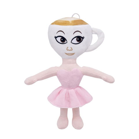 Jucarii de Plus Brainrot - Jucarie Moale de Plus Italian Brainrot, Flippy, cu Agatatoare, Model Ballerina Cappuccina, Jucarie Moale pentru Copii, 30 x 20 cm, Roz