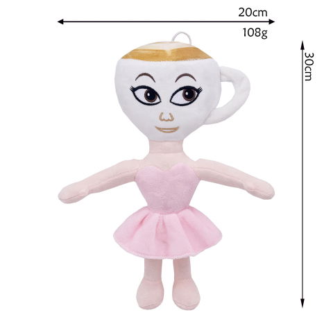 Jucarii de Plus Brainrot - Jucarie Moale de Plus Italian Brainrot, Flippy, cu Agatatoare, Model Ballerina Cappuccina, Jucarie Moale pentru Copii, 30 x 20 cm, Roz