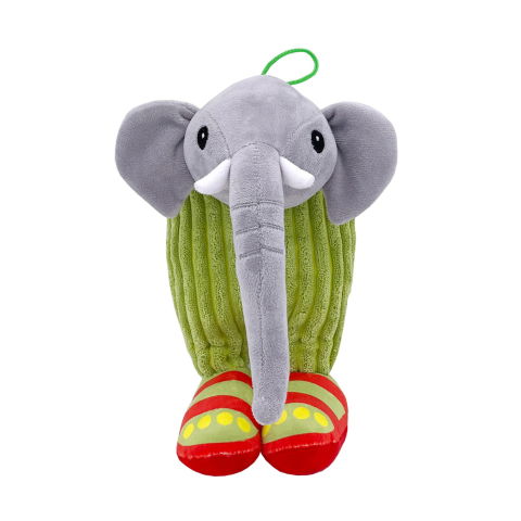 Jucarii de Plus Brainrot - Jucarie Moale de Plus Italian Brainrot, Flippy, cu Agatatoare, Model Elefant Cactus Lirili Larila, Jucarie Moale pentru Copii, 25 x 12 cm, Verde Gri