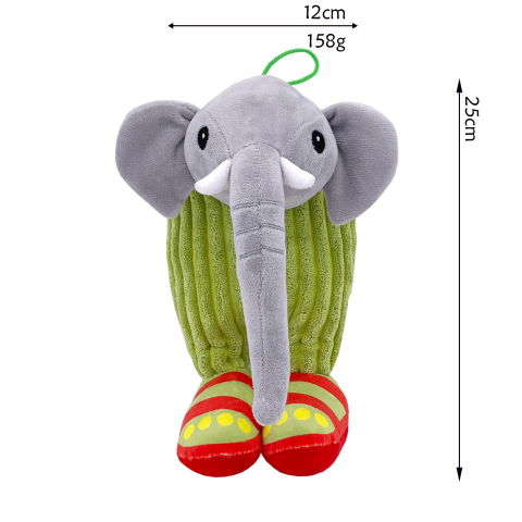 Jucarii de Plus Brainrot - Jucarie Moale de Plus Italian Brainrot, Flippy, cu Agatatoare, Model Elefant Cactus Lirili Larila, Jucarie Moale pentru Copii, 25 x 12 cm, Verde Gri