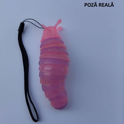 10 - 25 LEI - Jucarie Senzoriala Antistres, Flippy, Fidget Toys, Omida Curcubeu, 11 cm, +3 Ani, Mov/Roz