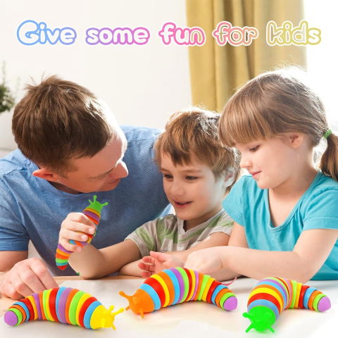 Import - Jucarie Senzoriala Antistres, Flippy, Fidget Toys, Omida Curcubeu, 18.6 cm, Functie de Luminat, +3 Ani, Multicolor