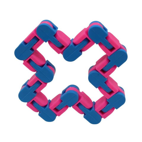 10 - 25 LEI - Jucarie Senzoriala Antistres, Flippy, Fidget Toys, Puzzle de Imbinat Tip Sarpe, 24 Piese, +3 Ani, Albastru/Roz