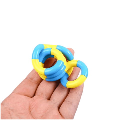 Best deals - Jucarie Senzoriala Antistres, Flippy, Fidget Twist, cu Miscari Infinite de Decompresie, 2 Culori, Galben/Albastru, + 3 ani