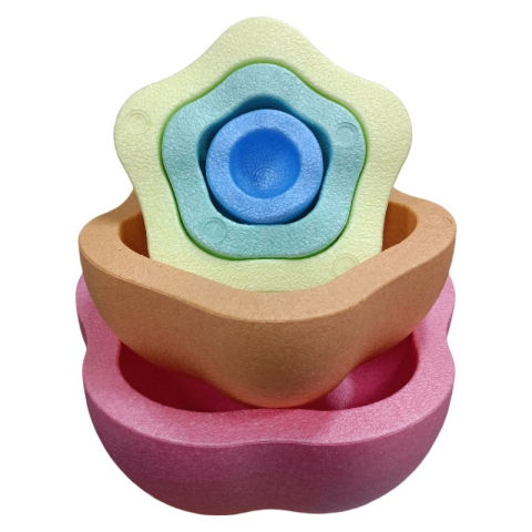 50 - 100 LEI - Jucarie Senzoriala de Echilibru, Flippy, Tip Stepping Stones, 5 Piese, din Spuma, pentru Miscare, Sarituri, Prindere, Diametru 28 cm, Model 2, Multicolor