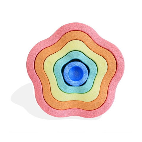 50 - 100 LEI - Jucarie Senzoriala de Echilibru, Flippy, Tip Stepping Stones, 5 Piese, din Spuma, pentru Miscare, Sarituri, Prindere, Diametru 28 cm, Model 2, Multicolor