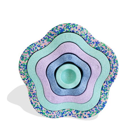 50 - 100 LEI - Jucarie Senzoriala de Echilibru, Flippy, Tip Stepping Stones, 5 Piese, din Spuma, pentru Miscare, Sarituri, Prindere, Diametru 28 cm, Model 3, Multicolor