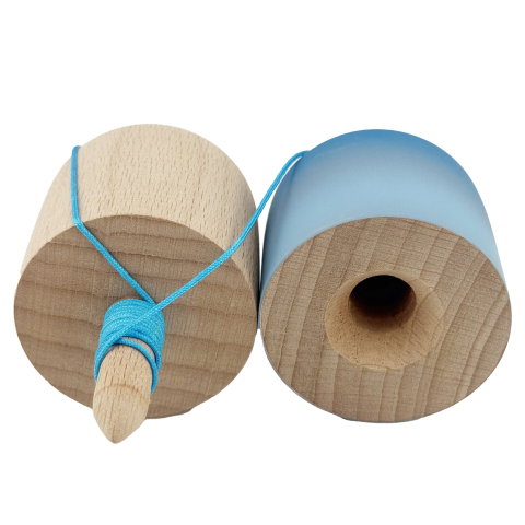 Import - Kendama Pill X Originala, Flippy, Profesionala Model Rubber Grip Pilula, din Lemn, Varsta 9+, Ata 62/65 cm, 11 x 5 x 5 cm, Gradient Albastru/Albastru deschis