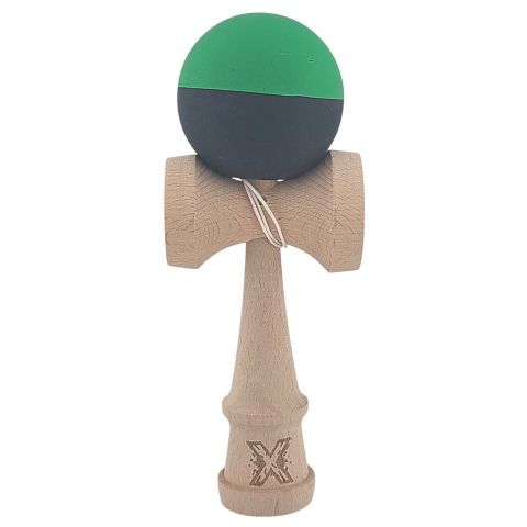 50 - 100 LEI - Kendama X Originala, Profesionala, Flippy, 18 cm, din Lemn, Verde/Negru