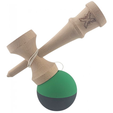 50 - 100 LEI - Kendama X Originala, Profesionala, Flippy, 18 cm, din Lemn, Verde/Negru