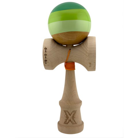 TeoMarket - Kendama X Originala, Profesionala, Flippy, Big Cups V2, Super Sticky Legendary Cupe Mari, Rulment Metalic cu Ata 55 cm, Verde Mix