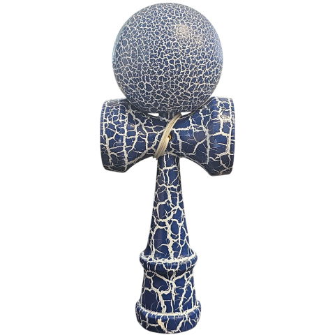 50 - 100 LEI - Kendama X Originala, Profesionala, Flippy, Cracked, din Lemn, 18 cm, Albastru/Alb