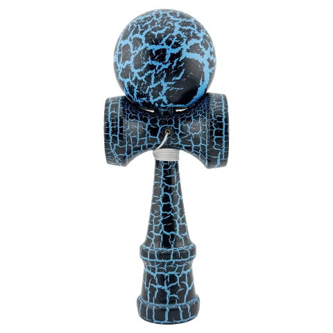 50 - 100 LEI - Kendama X Originala, Profesionala, Flippy, Cracked, din Lemn, 18 cm,  Negru, Albastru