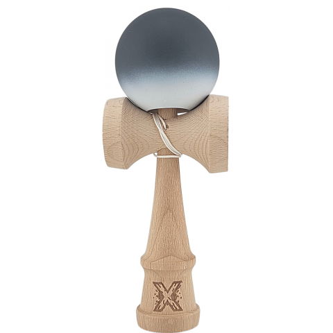50 - 100 LEI - Kendama X Originala, Profesionala, Flippy, din Lemn, Rubber Grip, 18 cm, Alb/Negru