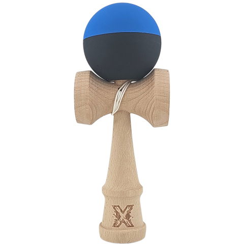 50 - 100 LEI - Kendama X Originala, Profesionala, Flippy, din Lemn, Rubber Grip, 18 cm, Albastru/Negru
