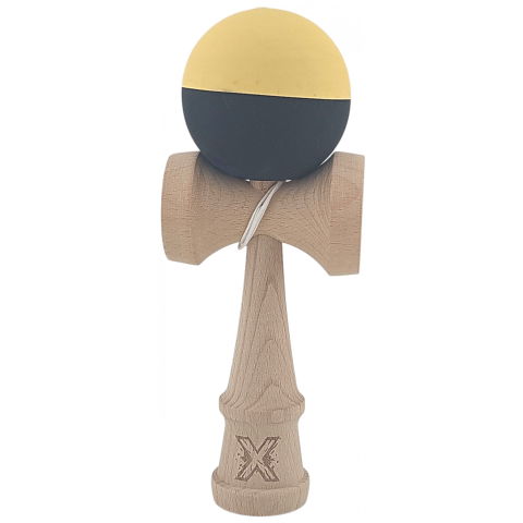 50 - 100 LEI - Kendama X Originala, Profesionala, Flippy, din Lemn, Rubber Grip, 18 cm, Galben/Negru