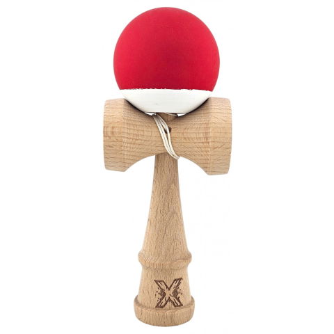 50 - 100 LEI - Kendama X Originala, Profesionala, Flippy, din Lemn, Rubber Grip, 18 cm, Rosu/Alb