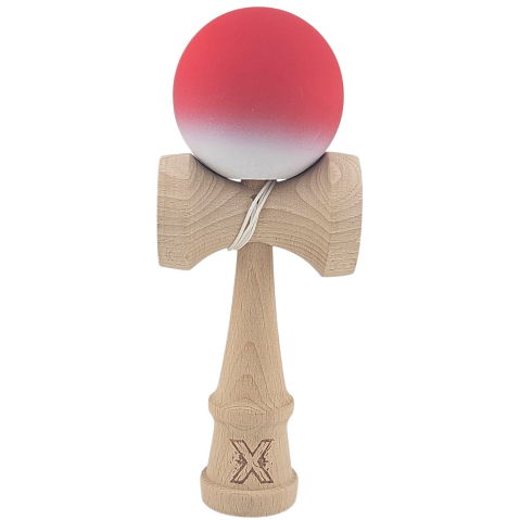 50 - 100 LEI - Kendama X Originala, Profesionala, Flippy, din Lemn, Rubber Grip, 18 cm, Rosu/Alb