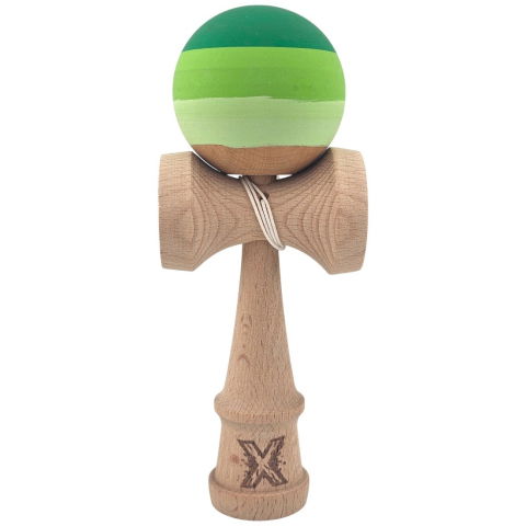 50 - 100 LEI - Kendama X Originala, Profesionala, Flippy, din Lemn, Rubber Grip, 18 cm, Verde in 3 Culori