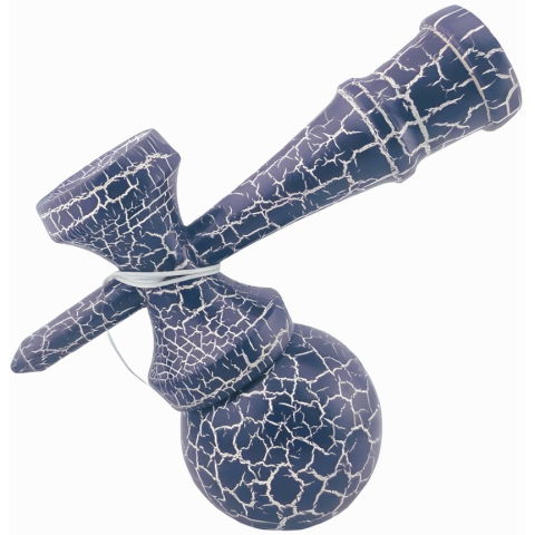 50 - 100 LEI - Kendama X Originala, Profesionala, Flippy, Kendama Cracked, din Lemn - 18 cm, Crack Albastru inchis/Gri