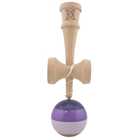 TeoMarket - Kendama X Originala, Profesionala, Flippy, Super Sticky din Lemn, 18 cm, Purpuriu/Mov/Lila