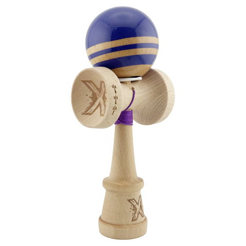 TeoMarket - Kendama X Originala RAINBOW, Profesionala, Flippy, Cupe Mari KING SIZE V3, Super Sticky, Gaura in Baza, Rulment Metalic, din lemn 18 cm, Ata 62/65 cm, Violet/Maro