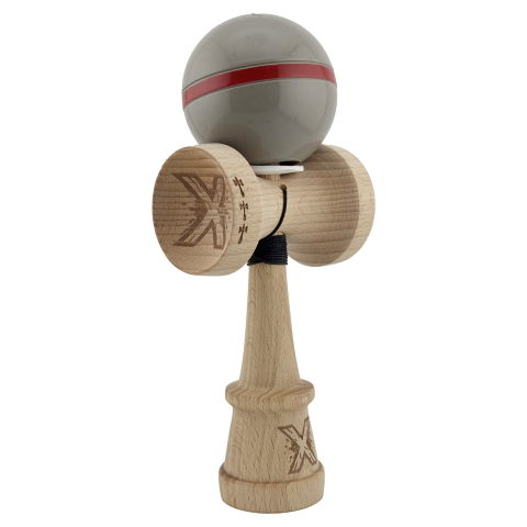 TeoMarket - Kendama X Originala Silken, Profesionala, Flippy, Cupe Mari KING SIZE V3, Super Sticky, Gaura in Baza, Rulment Metalic, din lemn 18 cm, Ata 62/65 cm, Ice Gri