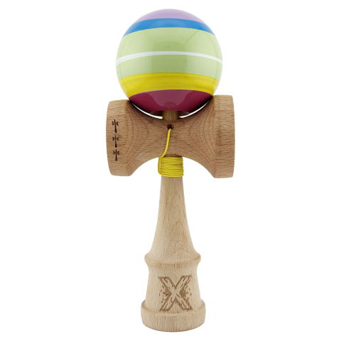 TeoMarket - Kendama X SPECTRUM Originala, Profesionala, Flippy, Big Cups V2, Super Sticky Legendary Cupe Mari, Rulment Metalic cu Ata 55 cm, Multicolor
