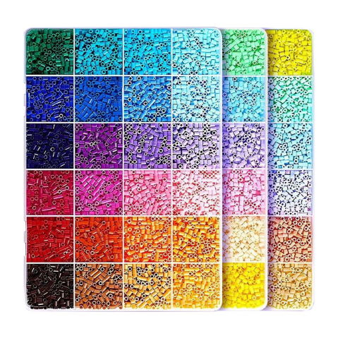 50 - 100 LEI - Kit de Margele Perle, Flippy, Set DIY 3D din 72 de Culori, 6000 de piese, Instrumente pentru Margele Incluse, 2.6 mm in cutie, Multicolor