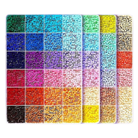 50 - 100 LEI - Kit de Margele Perle, Flippy, Set DIY 3D din 96 de Culori, 8000 de piese, Instrumente pentru Margele Incluse, 2.6 mm in cutie, Multicolor