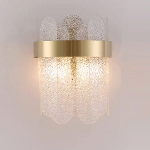 TeoMarket - Lampa de Perete in Interior, Flippy, Lampa de Lux pentru Decor de Interior, Corp de Iluminat Tip aplica, din Inox Auriu si Cristal, Lumina Calda Rece Neutra, 25 x 20 cm, Ideal pentru Camere Mici si Me