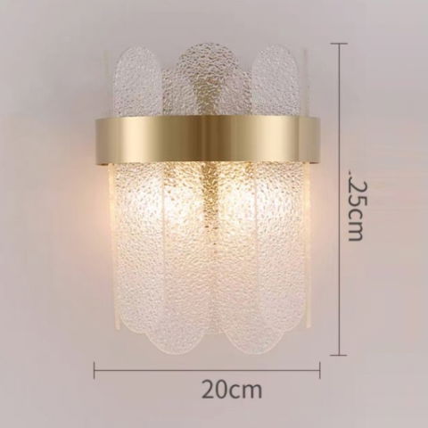 TeoMarket - Lampa de Perete in Interior, Flippy, Lampa de Lux pentru Decor de Interior, Corp de Iluminat Tip aplica, din Inox Auriu si Cristal, Lumina Calda Rece Neutra, 25 x 20 cm, Ideal pentru Camere Mici si Me