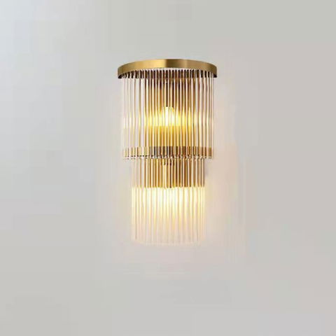 TeoMarket - Lampa de Perete in Interior, Flippy, Lampa de Lux pentru Decor de Interior, Corp de Iluminat Tip aplica, din Inox Auriu si Cristal, Lumina Calda Rece Neutra, 43 x 25 cm, Ideal pentru Camere Mici si Me