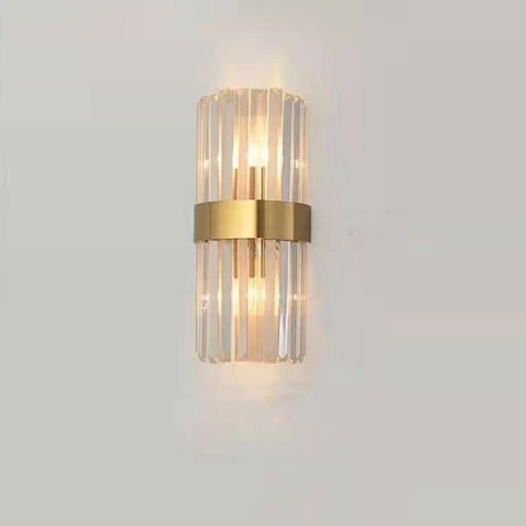 TeoMarket - Lampa de Perete in Interior, Flippy, Lampa de Lux pentru Decor de Interior, Corp de Iluminat Tip aplica, din Inox Auriu si Cristal, Lumina Calda Rece Neutra, 30 x 14 cm, Ideal pentru Camere Mici si Me