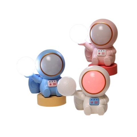 TeoMarket - Lampa de Veghe 2in1, Flippy, Lampa, Ascutitoare si Spatiu Depozitare, Model Astronaut, Incarcare USB, din ABS, 12 x 7 x 11 cm, Lumina Led, Multicolor