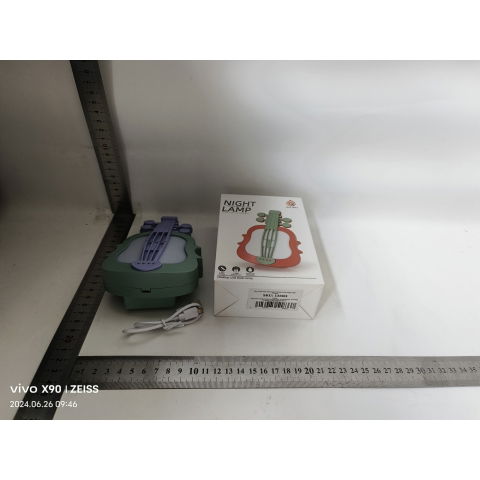 Lampi de veghe - Lampa de Veghe, Flippy, cu Protectie pentru Ochi, Model Violina, Lumina Calda, Incarcare USB, ABS, 14.3x5x9.9 cm, Verde/ Mov