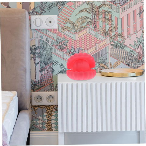 10 - 25 LEI - Lampa de Veghe, Flippy, Model Scoica cu Perla, Lumina Calda, 10 x 8.5 cm, Led, Baterii Incluse 3 x LR44, Roz