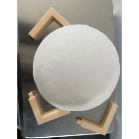 Pentru casa - Lampa de veghe luna 3D Moon Light, lumina LED alb cald, alimentare baterii, fara acumulator, stand din plastic inclus, 12 cm, Flippy