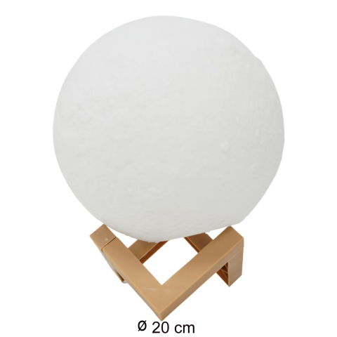 50 - 100 LEI - Lampa de veghe luna 3D Moon Light,lumina multicolora cu LED, 7 culori, schimbare culoare prin atingere, alimentare baterii, fara acumulator, stand din plastic inclus, 20 cm, Flippy