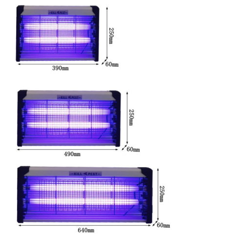TeoMarket - Lampa Electrica UV Anti Insecte, Flippy, Lumina Neon, 2 tuburi cu putere de 20W, Suspensie Perete, Carcasa din Plastic Metalica, 39 x 25 x 6 cm Alb Negru